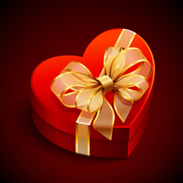 Cadeau en forme de coeur — Image vectorielle