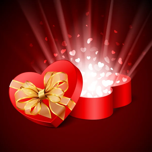 Серце форму подарунок — стоковий вектор