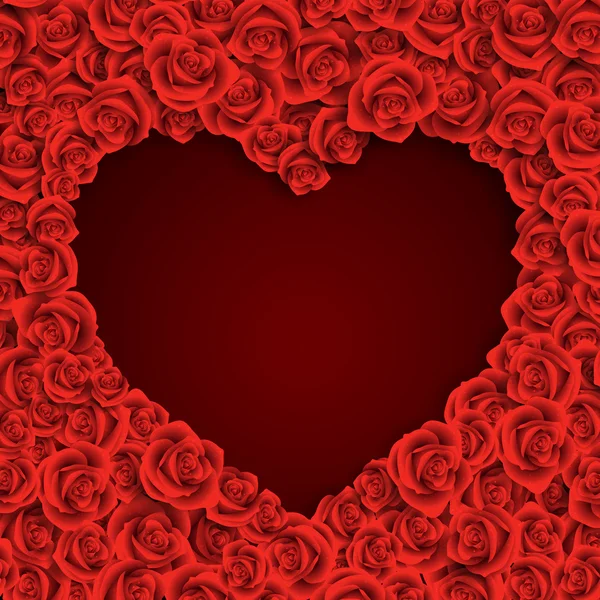 Roses Fond Avec Forme Coeur — Image vectorielle