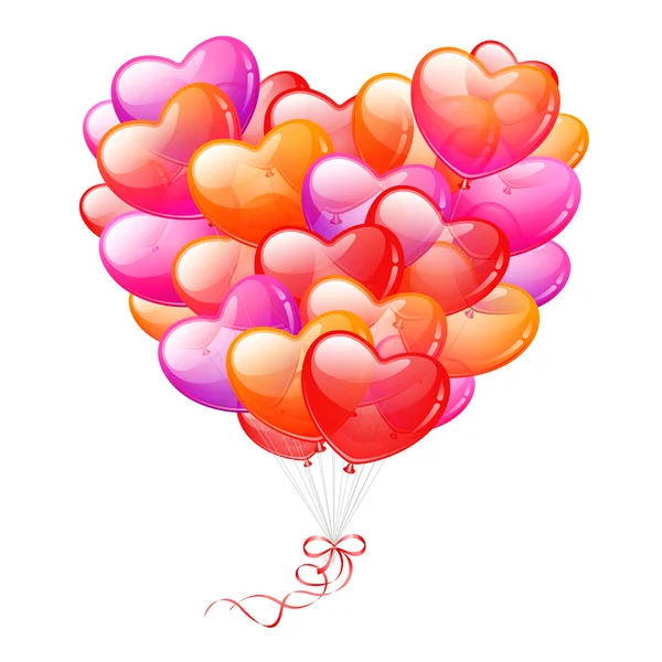 Balony w kształcie serca kolorowy — Wektor stockowy