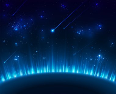 Space background with blue light clipart
