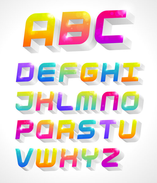 Colorful 3d alphabet