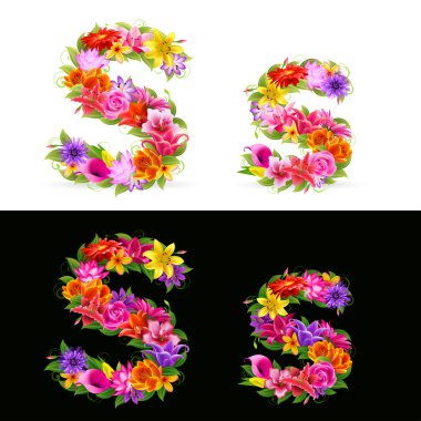 Flower font clipart