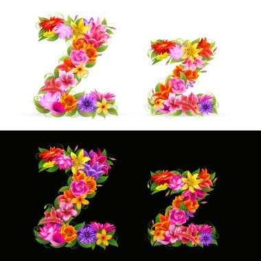 Flower font clipart