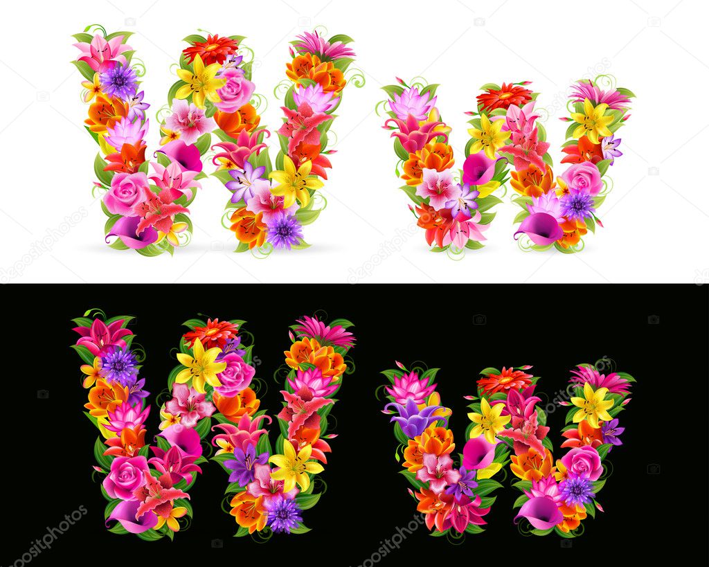 Flower font — Stock Vector © aviany #4813954