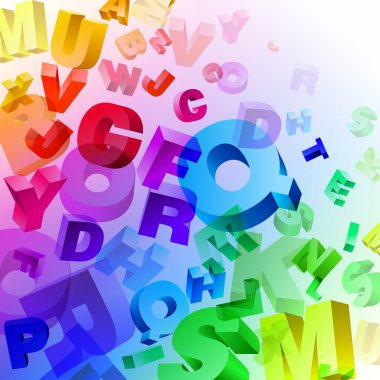 Abstract rainbow letters clipart