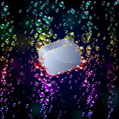 Colorful glowing bubbles under water. Vector illustration clipart
