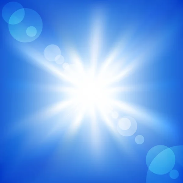 Üzerinde Mavi Bir Gökyüzü Güneş Vektör Çizim — Stok Vektör