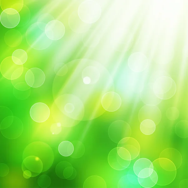 Güneş Işığının Güneş Işınları Ile Yeşillik Vektör Çizim — Stok Vektör