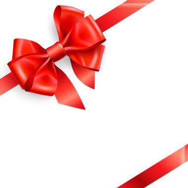 Red bow isolated on white clipart