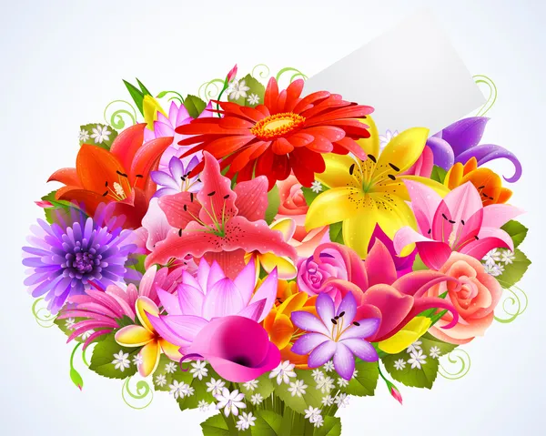 柔らかい花の花束 — ストックベクタ