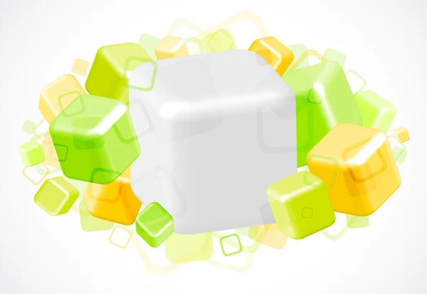 3d luminoso sfondo astratto con cubi — Vettoriale Stock