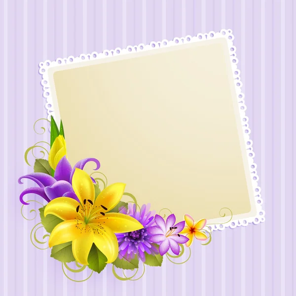 Fleurs et lieu de texte — Image vectorielle