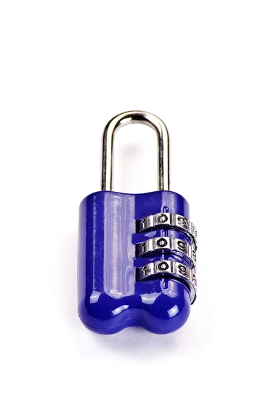 stock image Blue padlock over white background