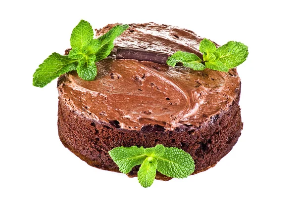 stock image Chocolate cake and mint