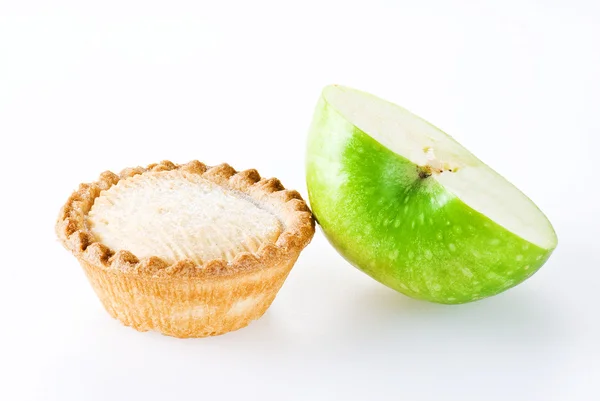 Tarta de manzana y media manzana — Foto de Stock