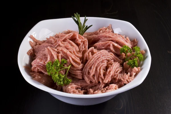 Bowl of minced pork — Stock Photo, Image