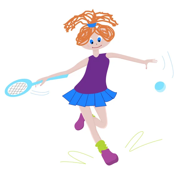 Tennis meisje — Stockvector