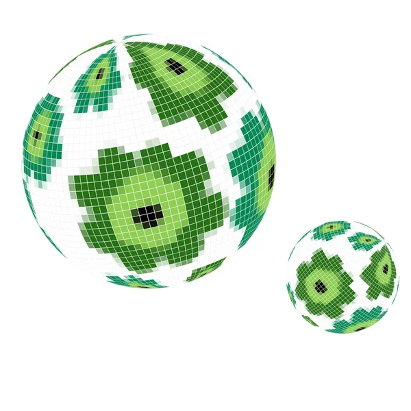 Grüne Mosaikkugel — Stockvektor