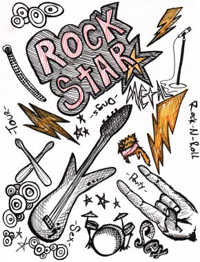 Rock yıldızı doodles