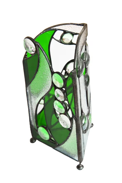 Zelený dekorační váza — Stock fotografie