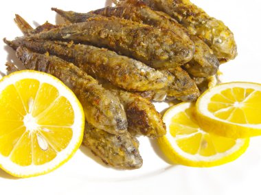 Fried fish. Gobies clipart