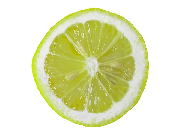 Metade de limão sobre um fundo branco — Fotografia de Stock
