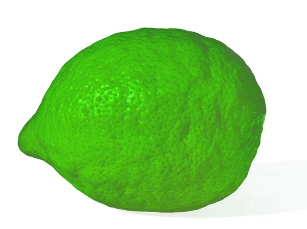 Tout un citron vert sur fond blanc — Photo