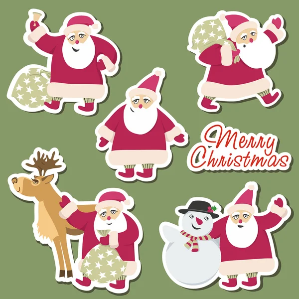 Santa sticker — Stock Vector