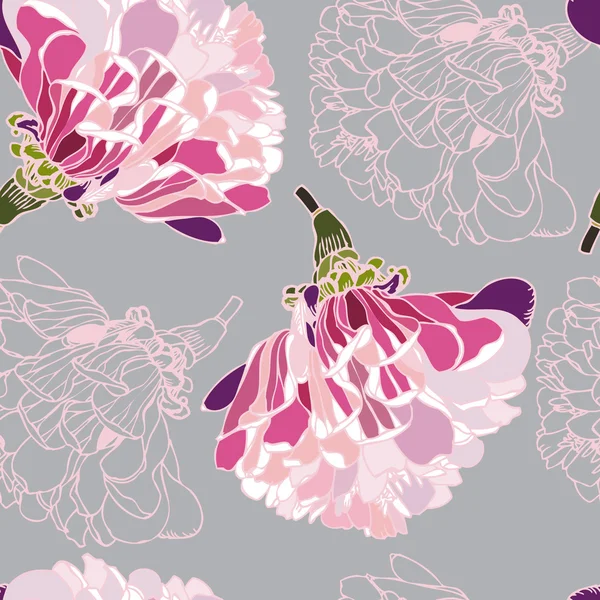 Ζίννια λουλούδι μοτίβο — Διανυσματικό Αρχείο