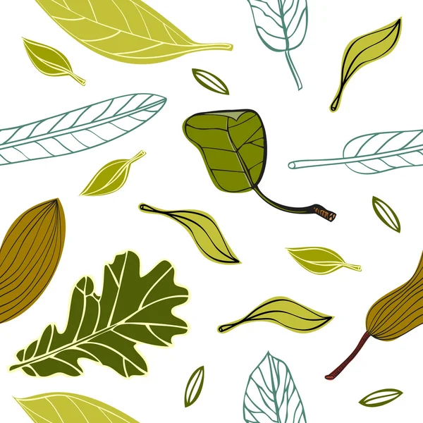 Patrón con hojas — Archivo Imágenes Vectoriales