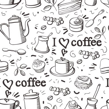 Coffee pattern clipart