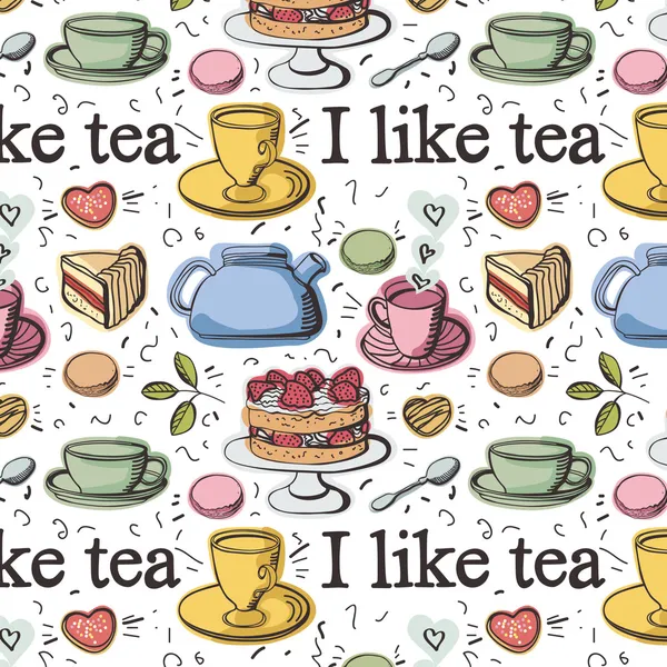 Ich mag Tee — Stockvektor