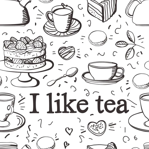 Çay desen — Stok Vektör