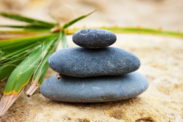 Black spa stones — Stock Photo, Image