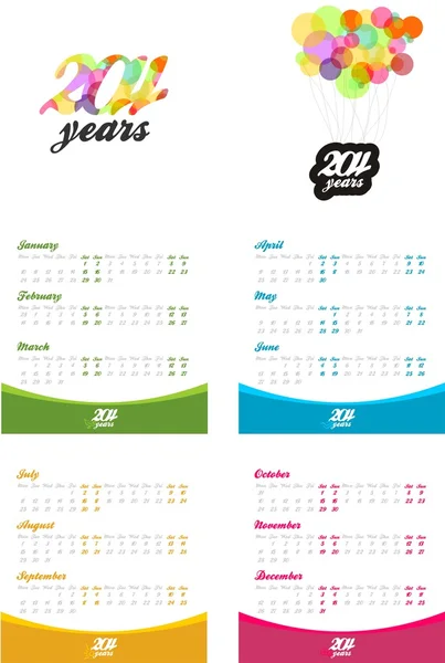Calendario 2011 anno — Foto Stock