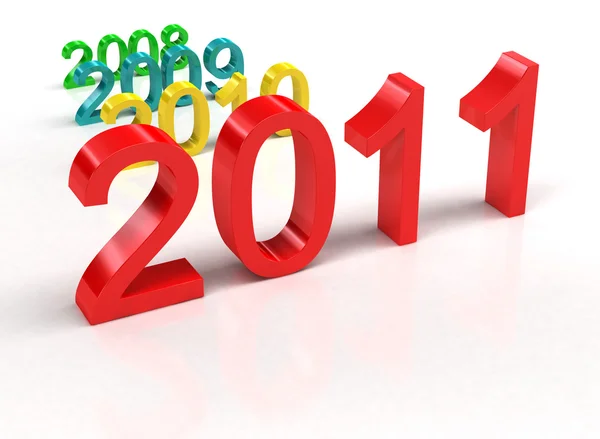 Nieuwe jaar 2011 geïsoleerd op een witte achtergrond — Stockfoto