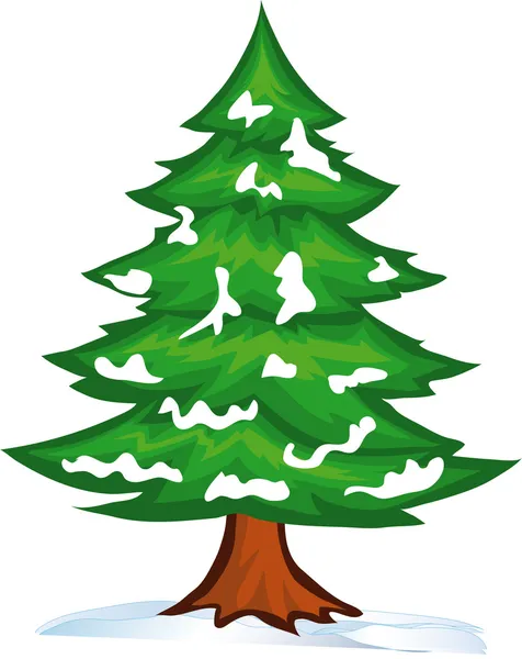 Χιόνι, χριστουγεννιάτικο δέντρο — Διανυσματικό Αρχείο