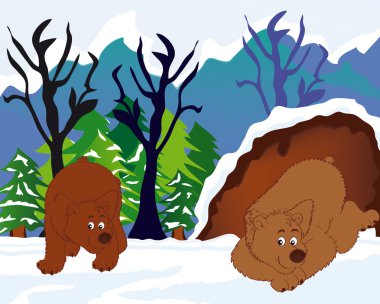 Sleeping bear clipart