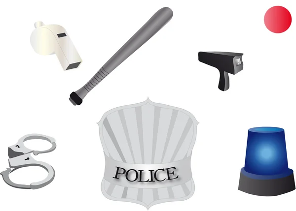 Police Accessories — Stock Vector