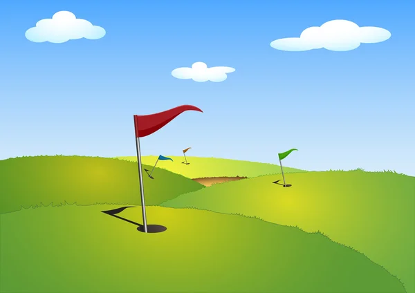 Bir golf sahası çizimi — Stok Vektör