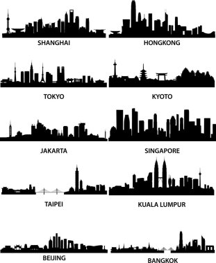 asian cities skylines clipart