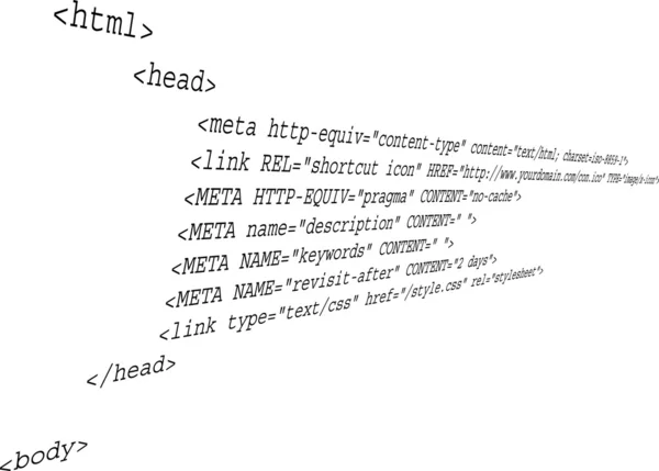 Código fuente HTML — Vector de stock
