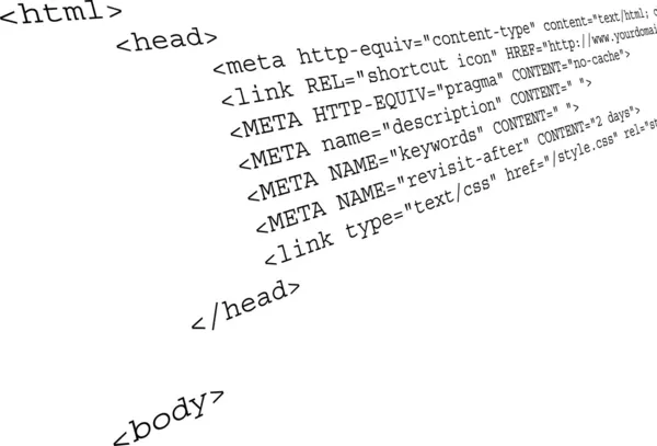 Zdrojový kód HTML — Stockový vektor