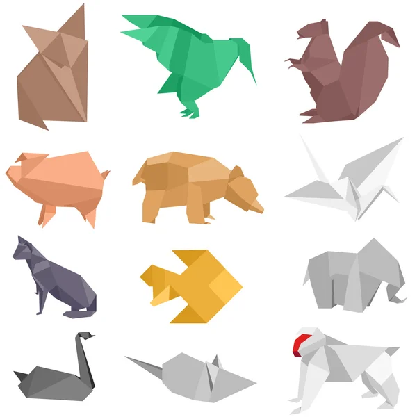 Origami Creatures — Stock Vector