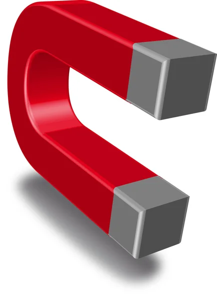Rode hoefijzer magneet — Stockvector