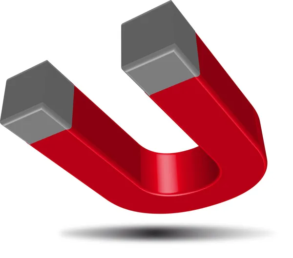 Rode hoefijzer magneet — Stockvector