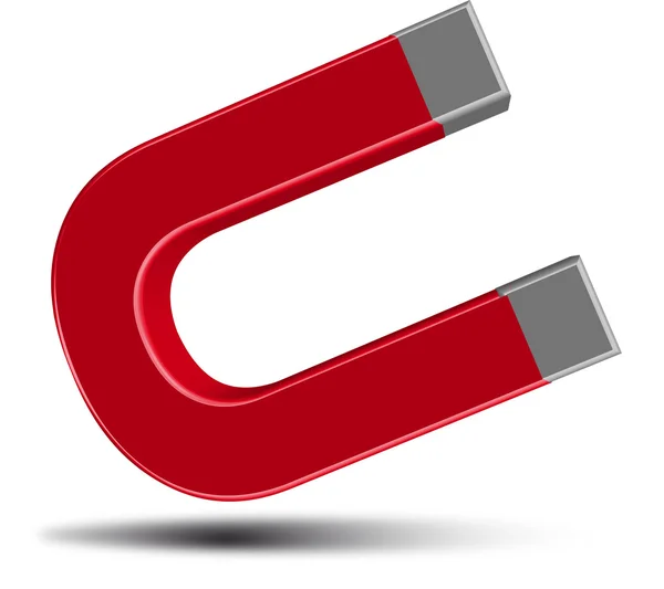 Red horseshoe magnet — Stock Vector