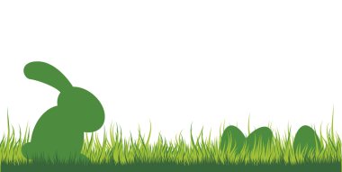 Easter Bunny in the grass clipart