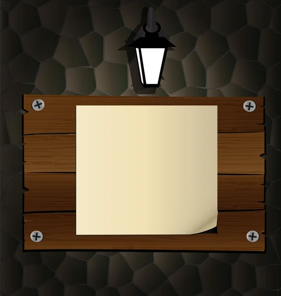 Stone wall and sighboard — Stock Illustration Stone wall and sighboard Stock Illustration